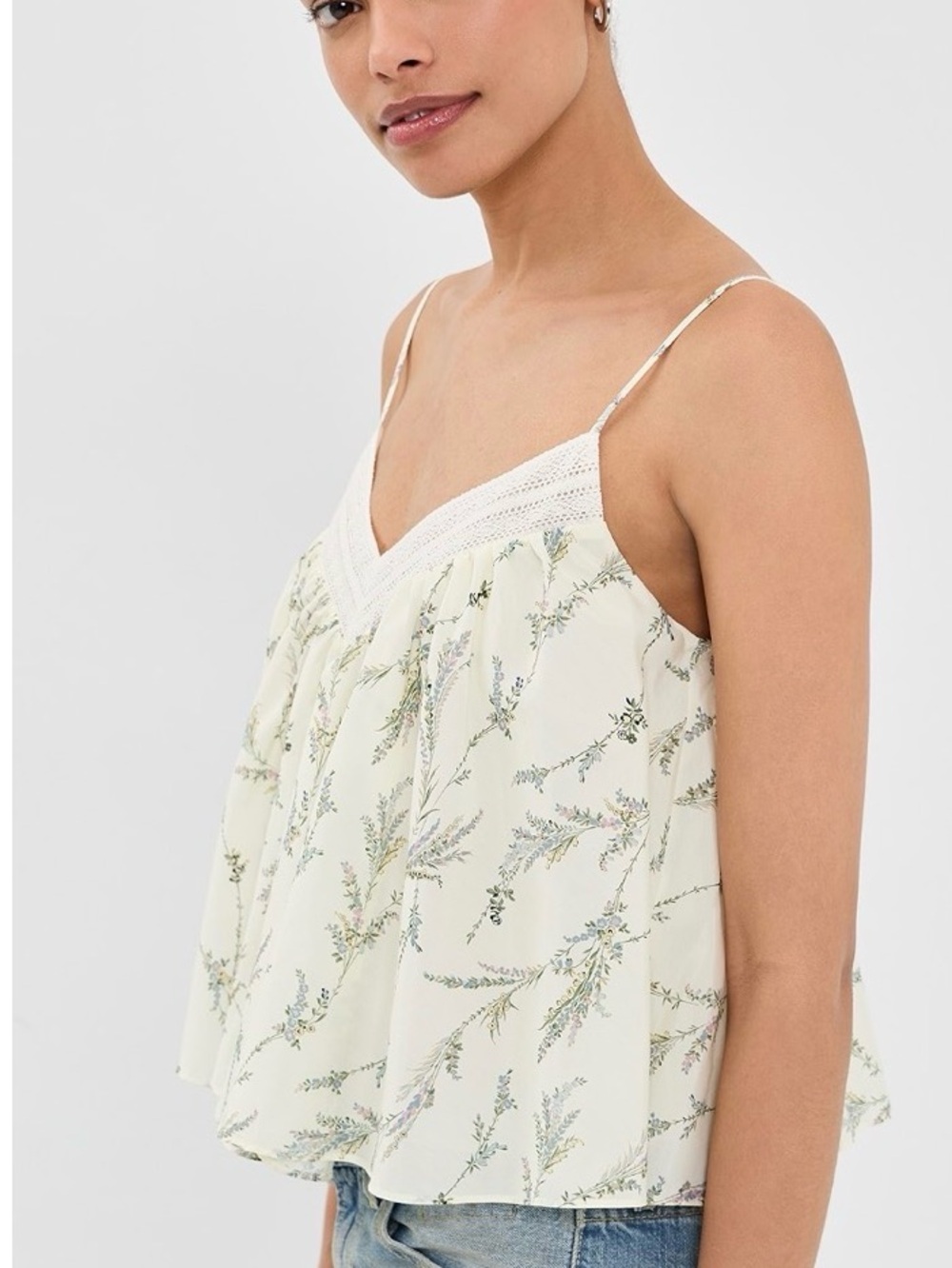 NEW VERONICA BEARD Mariale tank top in dove white multi